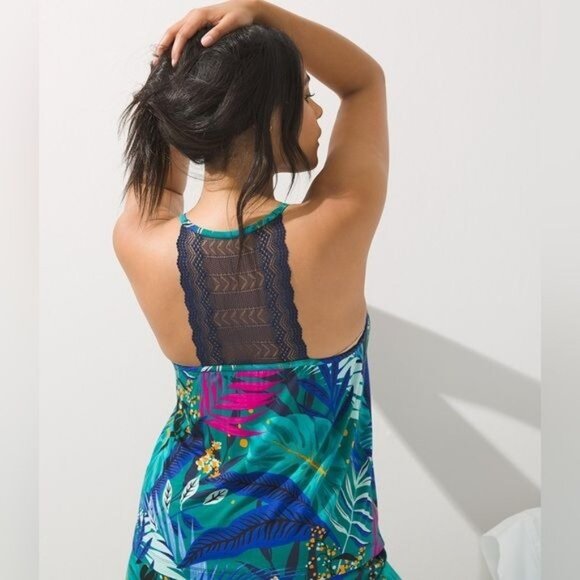 Soma Other - Soma Women's Cool Nights Racerback Sleep Cami Pajama Top Blue Pink Small